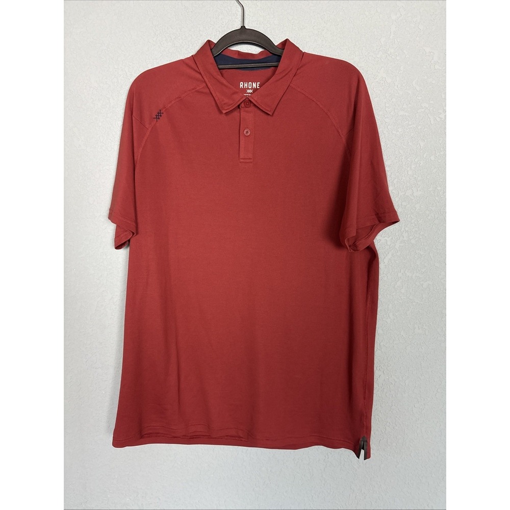 Rhone Polo Shirt Mens XL Red Performance Golf Delta Pique Stretch Breathable